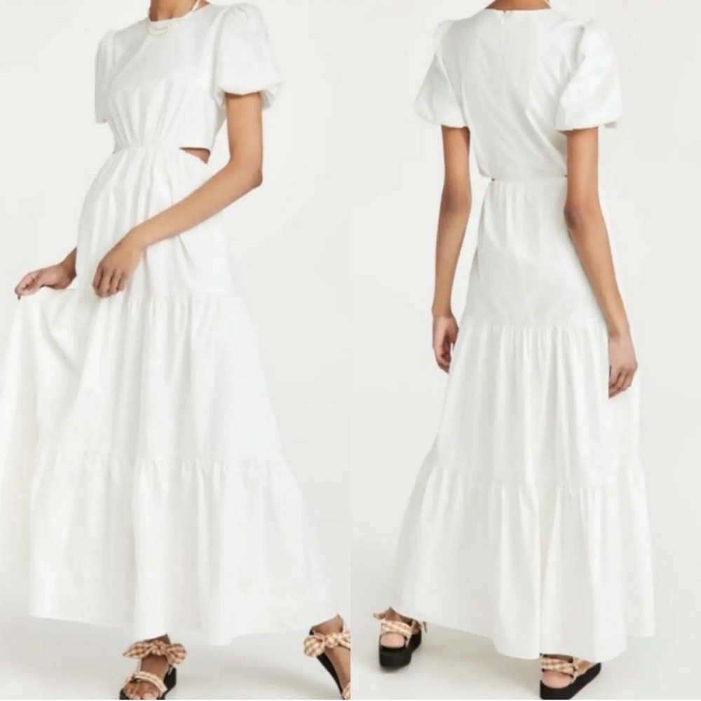 NWT Wayf White Puff Sleeve Maxi Dress